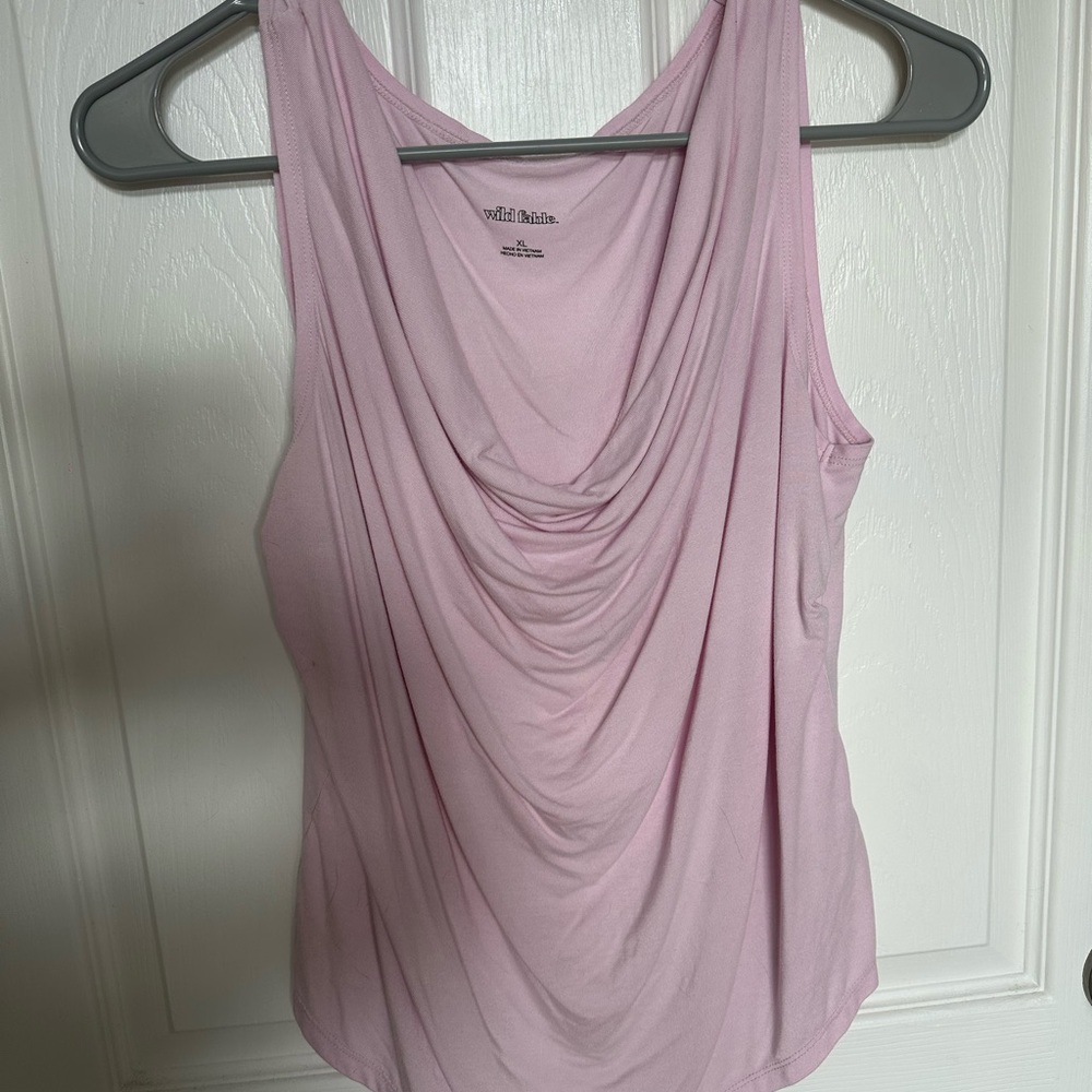 Worthington Light Pink Drape Tank Top